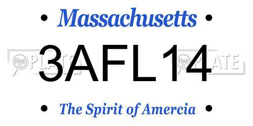 3AFL14 Massachusetts License Plate