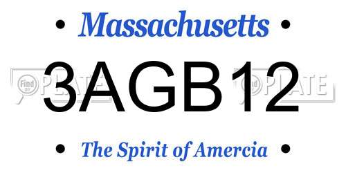 3AGB12 Massachusetts License Plate