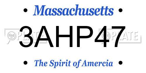 3AHP47 Massachusetts License Plate