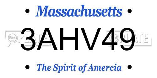 3AHV49 Massachusetts License Plate
