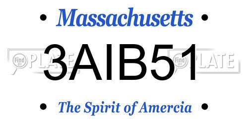 3AIB51 Massachusetts License Plate