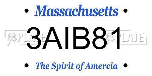 3AIB81 Massachusetts License Plate