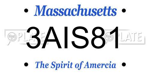 3AIS81 Massachusetts License Plate