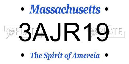 3AJR19 Massachusetts License Plate