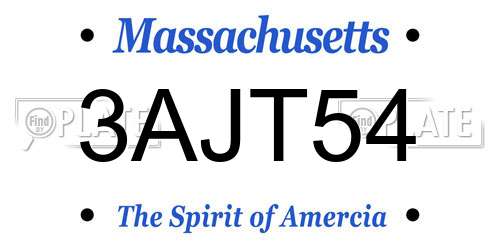 3AJT54 Massachusetts License Plate