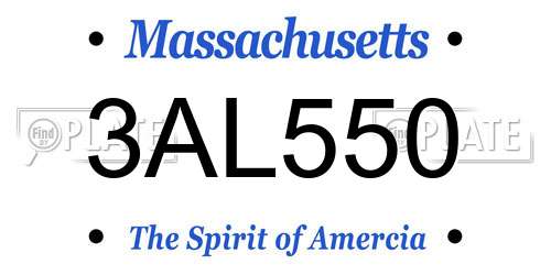 3AL550 Massachusetts License Plate