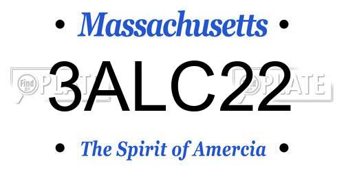 3ALC22 Massachusetts License Plate