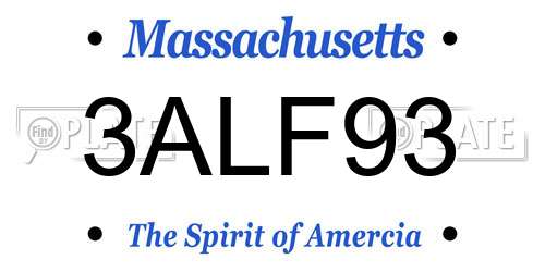 3ALF93 Massachusetts License Plate
