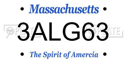 3ALG63 Massachusetts License Plate
