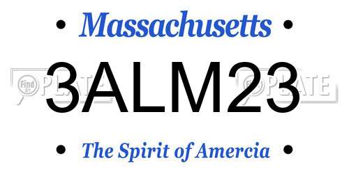 3ALM23 Massachusetts License Plate