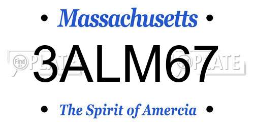 3ALM67 Massachusetts License Plate