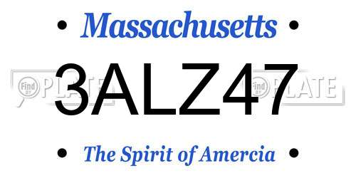 3ALZ47 Massachusetts License Plate