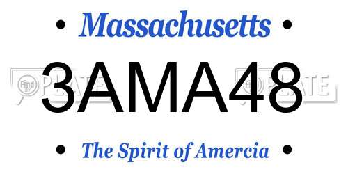 3AMA48 Massachusetts License Plate