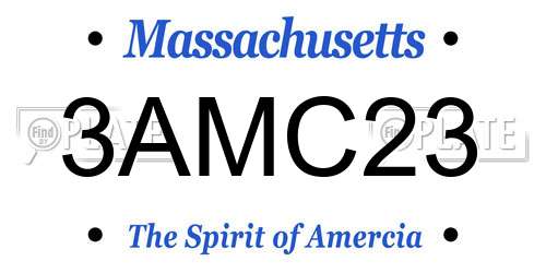3AMC23 Massachusetts License Plate