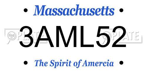 3AML52 Massachusetts License Plate
