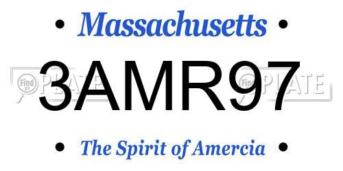 3AMR97 Massachusetts License Plate
