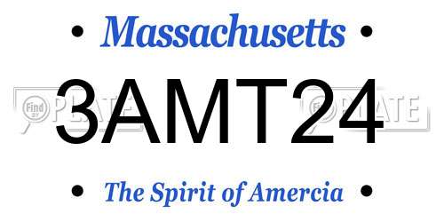 3AMT24 Massachusetts License Plate
