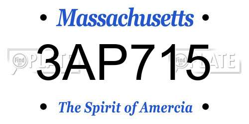 3AP715 Massachusetts License Plate