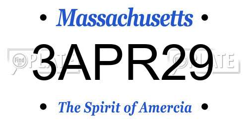 3APR29 Massachusetts License Plate
