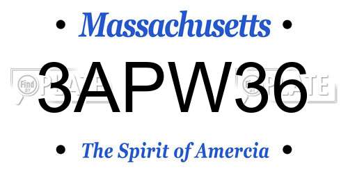 3APW36 Massachusetts License Plate