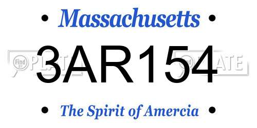 3AR154 Massachusetts License Plate