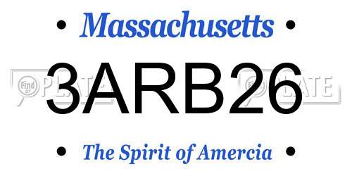 3ARB26 Massachusetts License Plate