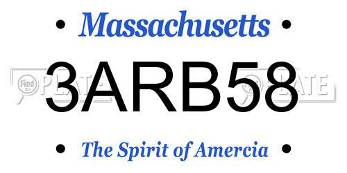 3ARB58 Massachusetts License Plate