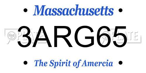 3ARG65 Massachusetts License Plate
