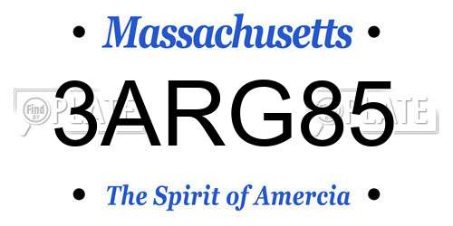 3ARG85 Massachusetts License Plate