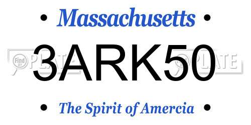 3ARK50 Massachusetts License Plate