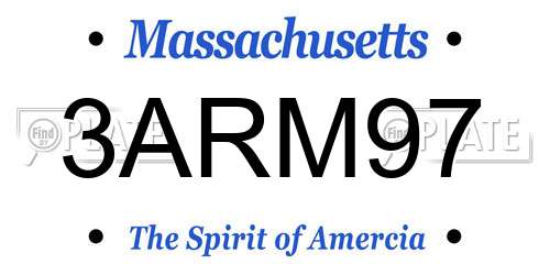 3ARM97 Massachusetts License Plate