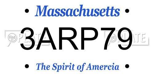 3ARP79 Massachusetts License Plate