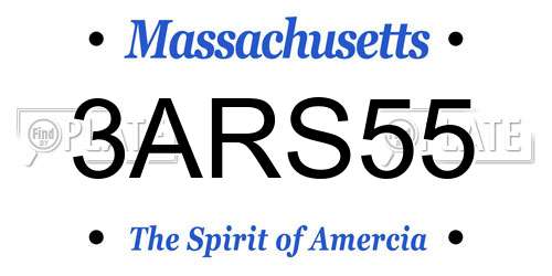 3ARS55 Massachusetts License Plate