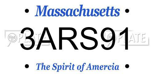 3ARS91 Massachusetts License Plate
