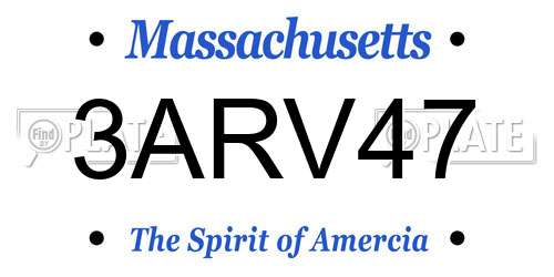 3ARV47 Massachusetts License Plate