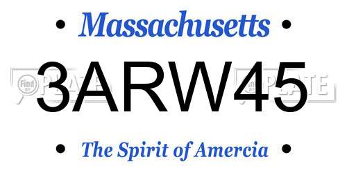 3ARW45 Massachusetts License Plate