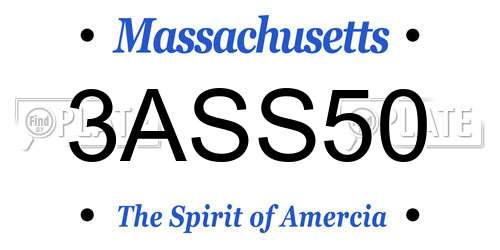 3ASS50 Massachusetts License Plate