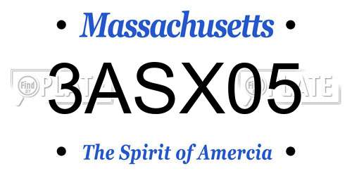 3ASX05 Massachusetts License Plate