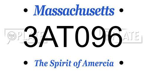 3AT096 Massachusetts License Plate