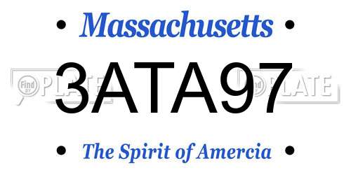 3ATA97 Massachusetts License Plate