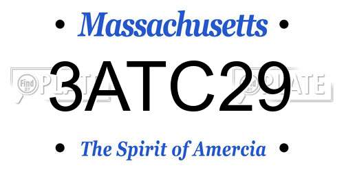 3ATC29 Massachusetts License Plate