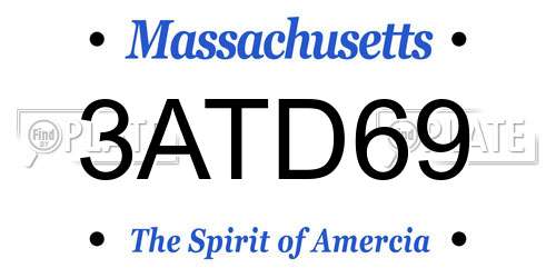 3ATD69 Massachusetts License Plate