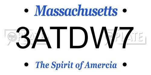 3ATDW7 Massachusetts License Plate