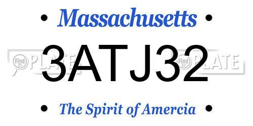 3ATJ32 Massachusetts License Plate
