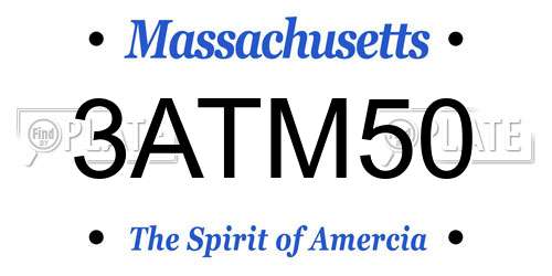 3ATM50 Massachusetts License Plate