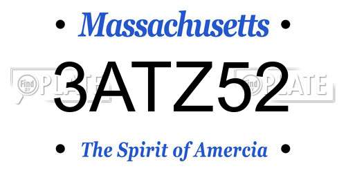 3ATZ52 Massachusetts License Plate