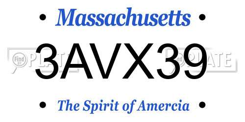 3AVX39 Massachusetts License Plate