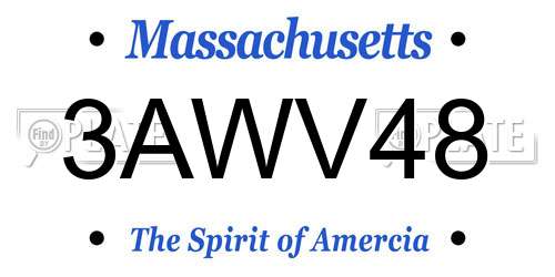 3AWV48 Massachusetts License Plate