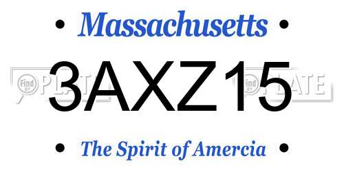3AXZ15 Massachusetts License Plate