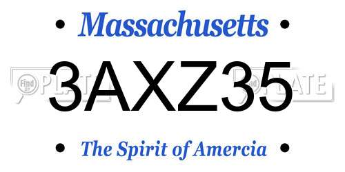 3AXZ35 Massachusetts License Plate